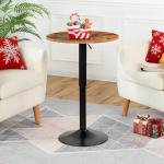 Height-Adjustable Round Pub Table for Man Cave