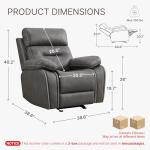KISLOT Overstuffed Leather Recliner Chair for Adults