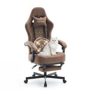 Comfortable Gaming Chair with Footrest and Headrest