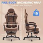 Comfortable Gaming Chair with Footrest and Headrest