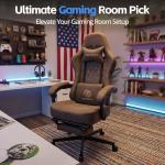 Comfortable Gaming Chair with Footrest and Headrest