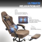 Comfortable Gaming Chair with Footrest and Headrest