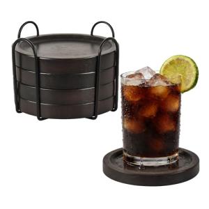 Wooden Coasters Set of 4 with Holder