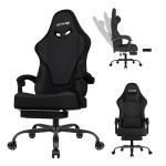 Gaming Chair, Big and Tall Gaming Chairs for Adults with Footrest and Lumbar Support, Comfortable Ergonomic Fabric Computer Chair 400 lbs, 360° Swivel, Height Adjustable Video Game Chairs, Silla Gamer