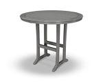 POLYWOOD® Nautical Trestle 48" Round Bar Table in Slate Grey