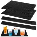 4 Pcs Thick PVC Bar Mats for Bartending, Coffee Bar Mats, Durable Non-Slip Spill Mat for Countertop, Home Kitchen, Coffee Bars, and Restaurants Accessories, Black(18 x 12 Inch, 24 x 3 Inch)