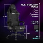 Gaming Chair, Big and Tall Gaming Chairs for Adults with Footrest and Lumbar Support, Comfortable Ergonomic Fabric Computer Chair 400 lbs, 360° Swivel, Height Adjustable Video Game Chairs, Silla Gamer