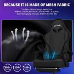 Gaming Chair, Big and Tall Gaming Chairs for Adults with Footrest and Lumbar Support, Comfortable Ergonomic Fabric Computer Chair 400 lbs, 360° Swivel, Height Adjustable Video Game Chairs, Silla Gamer