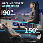 Gaming Chair, Big and Tall Gaming Chairs for Adults with Footrest and Lumbar Support, Comfortable Ergonomic Fabric Computer Chair 400 lbs, 360° Swivel, Height Adjustable Video Game Chairs, Silla Gamer