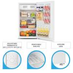 Compact Fridge with Freezer, 3.2 cu ft (91L), White, Space-Saving Flat Back, Reversible Door, Full-Width Freezer, for Snacks, Frozen Meals, Beverages, Beer, Den, Dorm, Office, Rec Room, Home Bar