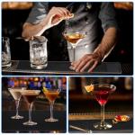 4 Pcs Thick PVC Bar Mats for Bartending, Coffee Bar Mats, Durable Non-Slip Spill Mat for Countertop, Home Kitchen, Coffee Bars, and Restaurants Accessories, Black(18 x 12 Inch, 24 x 3 Inch)