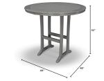 POLYWOOD® Nautical Trestle 48" Round Bar Table in Slate Grey