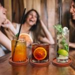 Mckanti Wooden Coasters Set of 6 with Holder, Acacia Wood Drink Coasters for Farmhouse, Patio, Bar Decoration