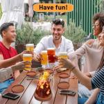 Mckanti Wooden Coasters Set of 6 with Holder, Acacia Wood Drink Coasters for Farmhouse, Patio, Bar Decoration