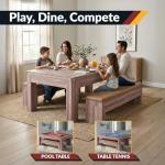 7-Foot Dining Pool Table with Ping Pong Top