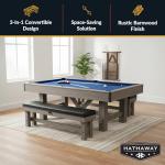 Rustic 7-ft Pool Table Combo Set with Benches