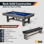 Rustic 7-ft Pool Table Combo Set with Benches