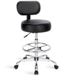 Adjustable Drafting Chair with Foot Rest - Black