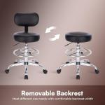 Adjustable Drafting Chair with Foot Rest - Black