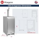 Kegco 15" Wide Outdoor Stainless Steel Built-In Right Hinge Kegerator
