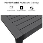 PURPLE LEAF 3 Pieces Outdoor Counter Height Bar Stools Set Patio Aluminium Modern Wicker Bar Chairs and Dining Bistro Bar Table for Balcony Garden Indoor Kitchen Poolside Gray