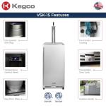 Kegco 15" Wide Outdoor Stainless Steel Built-In Right Hinge Kegerator
