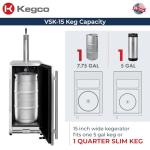 Kegco 15" Wide Outdoor Stainless Steel Built-In Right Hinge Kegerator