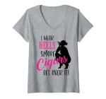 Girls' V-Neck Tee: Heels and Cigars Design