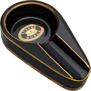 Roygra Black Ceramic Cigar Ashtray for Outdoor Use