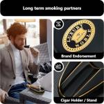 Roygra Black Ceramic Cigar Ashtray for Outdoor Use