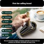 Roygra Black Ceramic Cigar Ashtray for Outdoor Use