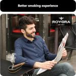 Roygra Black Ceramic Cigar Ashtray for Outdoor Use