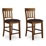 RaleHadd 26" Faux Leather Barstool Set, Brown