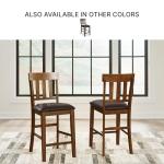 RaleHadd 26" Faux Leather Barstool Set, Brown
