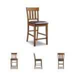 RaleHadd 26" Faux Leather Barstool Set, Brown