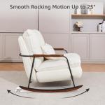 Mid-Century Rocking Chair with Ottoman and Pillow
