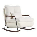 Mid-Century Rocking Chair with Ottoman and Pillow