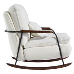 Mid-Century Rocking Chair with Ottoman and Pillow