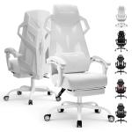 Ergonomic Gaming Chair with Adjustable Footrest
