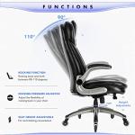 Ergonomic Leather Office Chair with Flip-Up Arms