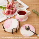 Pink Marble Diatomaceous Earth Coasters Set of 6