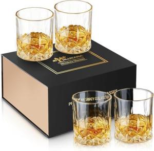 Old Fashioned Whiskey Glasses Set of 4