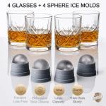 Old Barrel Whiskey Glasses with Ice Ball Molds