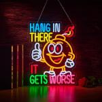 Hang in There It Gets Worse Neon Sign for Wall Décor Dimmable USB Hang in There It Gets Worse Bar Neon Signs Decor Compatible With Timer