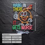 Hang in There It Gets Worse Neon Sign for Wall Décor Dimmable USB Hang in There It Gets Worse Bar Neon Signs Decor Compatible With Timer