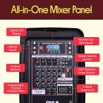 Pyle 300W Bluetooth DJ Speaker Mixer Bundle