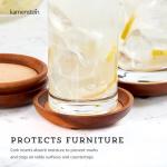 Acacia Wood & Cork Stackable Coasters Set