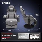Gaming Recliner with Footrest and Cupholder - Gray