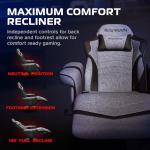 Gaming Recliner with Footrest and Cupholder - Gray