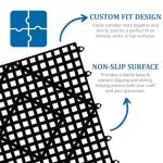 San Jamar Interlocking Bar Mats – Black Set of 12